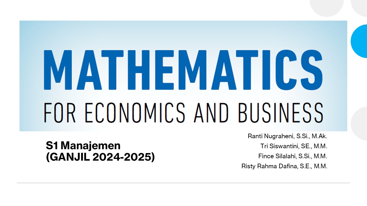 2024 Ganjil | Matematika Ekonomi dan Bisnis